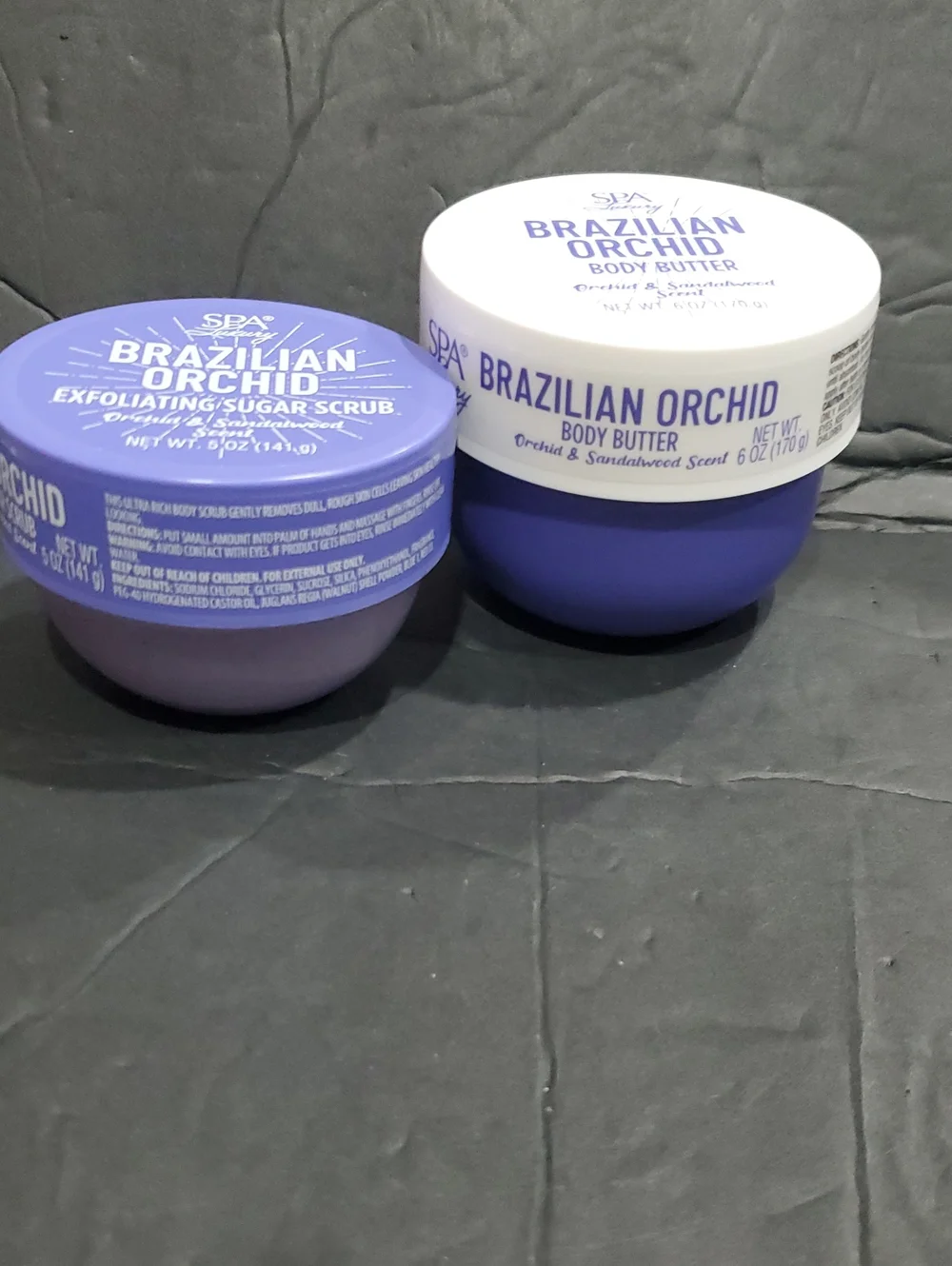2pack Brazilian Orchid exfoliating body scrub and body butter brand new
